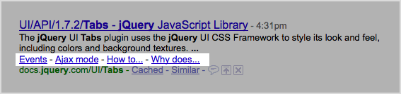 Screenshot of Google Results with Content Links