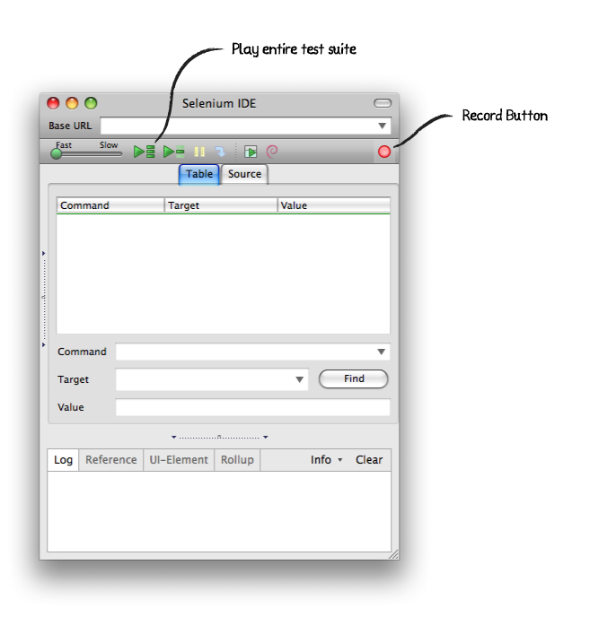 screenshot of selenium IDE
